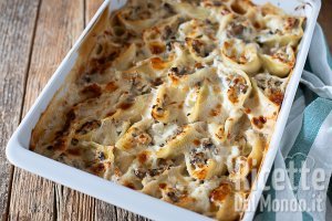 Ricetta Conchiglioni ripieni ai funghi vegetariani, al forno in bianco!