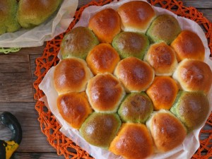Ricetta Danubio colorato con zucca e spinaci