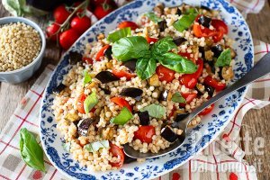 Ricetta Fregola con le melanzane e pomodorini. La ricetta sarda!