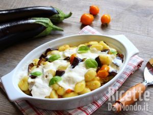 Ricetta Gnocchi con melanzane, pomodorini gialli e stracciatella