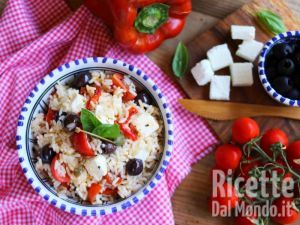 Ricetta Insalata di riso alla greca. Ricetta semplice e veloce