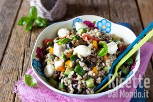 Ricetta Insalata di farro e grano con verdure