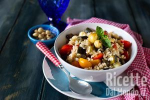 Ricetta Insalata di riso con melanzane e pomodorini. Ricetta fresca e leggera