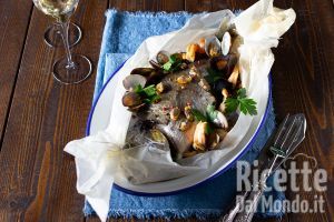 Orata al forno con i frutti di mare