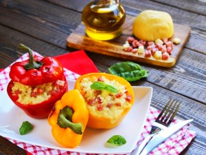 Peperoni ripieni di riso