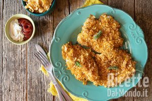 Ricetta Pollo ai corn flakes (la ricetta del petto di pollo croccantissimo anche al forno!)