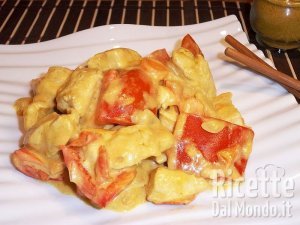 Ricetta Pollo al curry con i peperoni