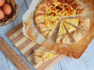 Quiche con salmone e porri