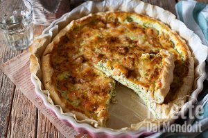 Quiche con zucchine e gamberetti. La torta salata pronta in pochi minuti!