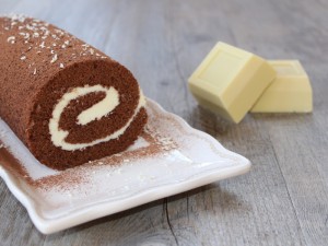 Ricetta Rotolo al Cacao con Cioccolato Bianco