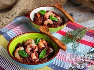 Riso basmati integrale con gamberi e salsa di soia