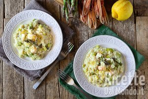 Ricetta Risotto asparagi e scampi. Un piatto semplice e gaourmet per ogni occasione!