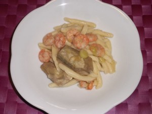 Ricetta Strozzapreti Carciofi e Gamberetti