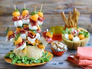Ricetta Spiedini di melone prosciutto e mozzarella