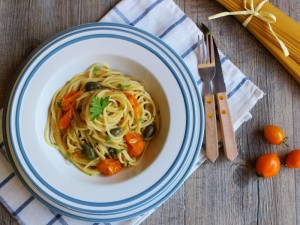 Ricetta Spaghetti con pomodorini gialli