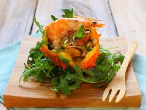Ricetta Sea salad nel kiwano