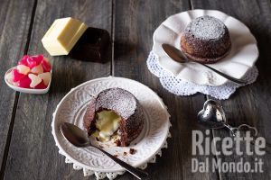 Tortino fondente dal cuore bianco