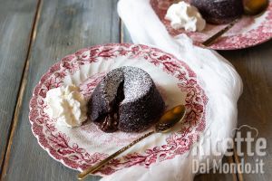 Tortino al cioccolato senza burro, con cuore fondente