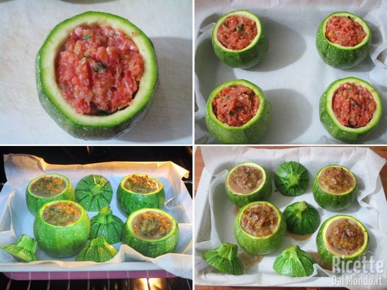 Riempire le zucchine e infornare