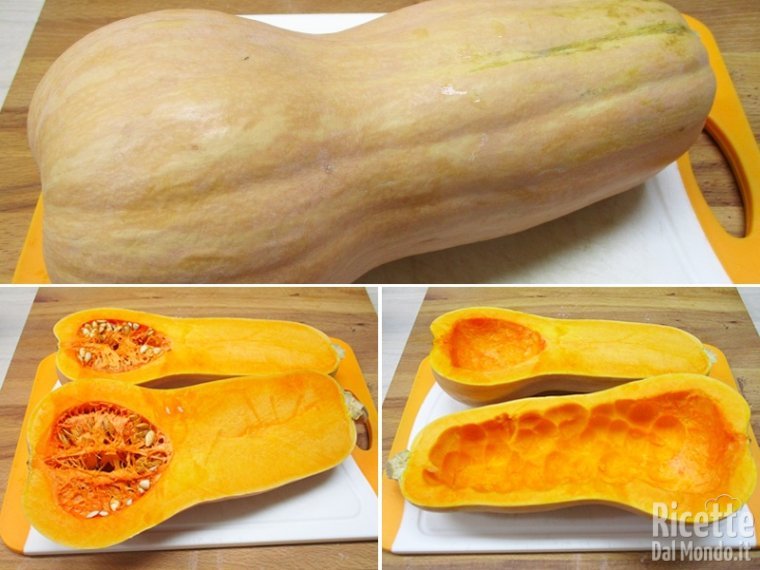 Tagliare e svuotare la zucca