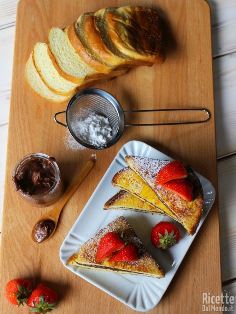 French toast Nutella e fragole fatti in casa