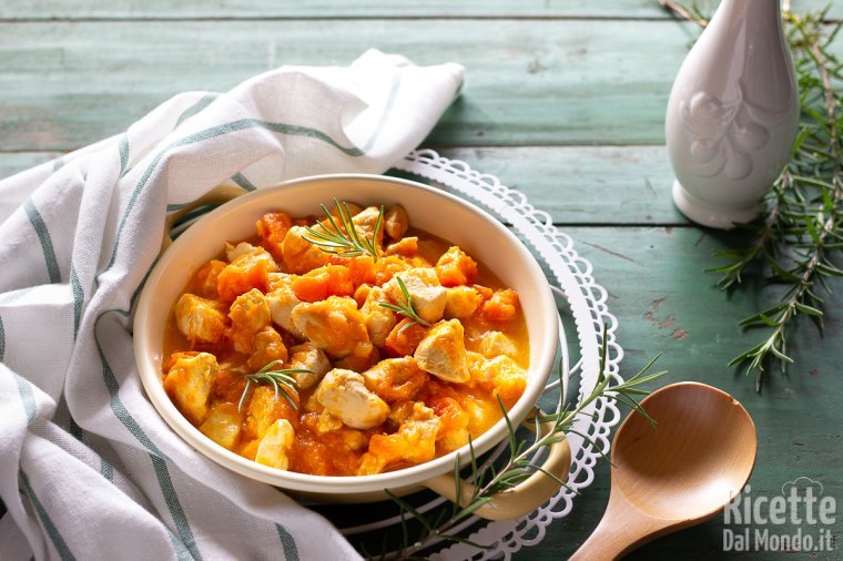 Bocconcini di pollo con la zucca. Morbidi e saporiti!