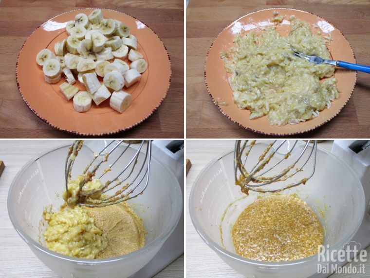 Unire le banane schiacciate