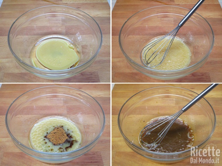 Mescolare gli ingredienti liquidi, poi lo zucchero