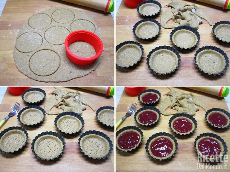 Formare le crostatine e farcirle