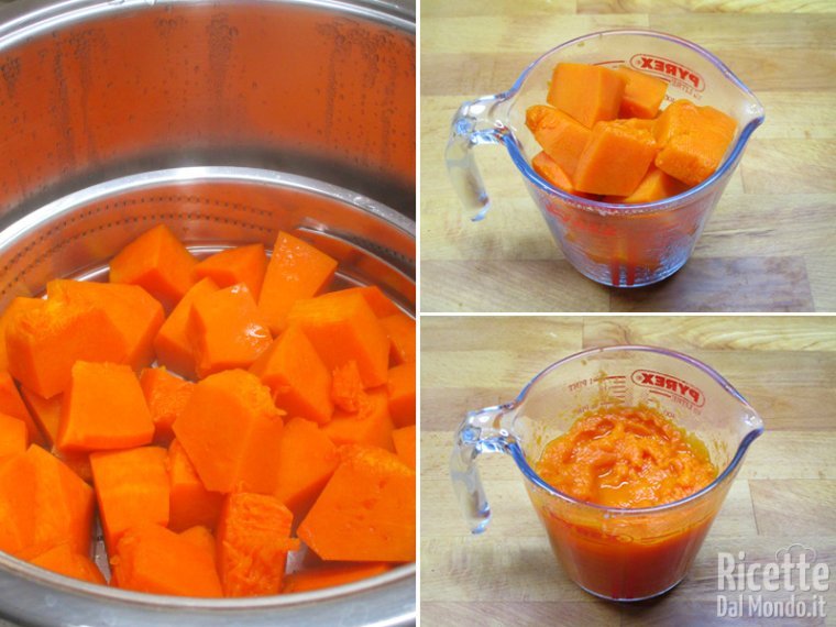 Cuocere e frullare la zucca