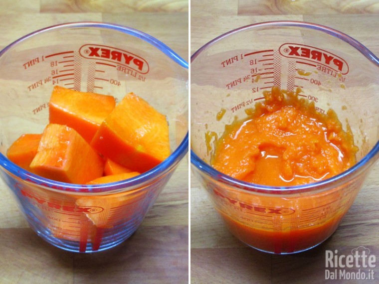 Cuocere e frullare la zucca