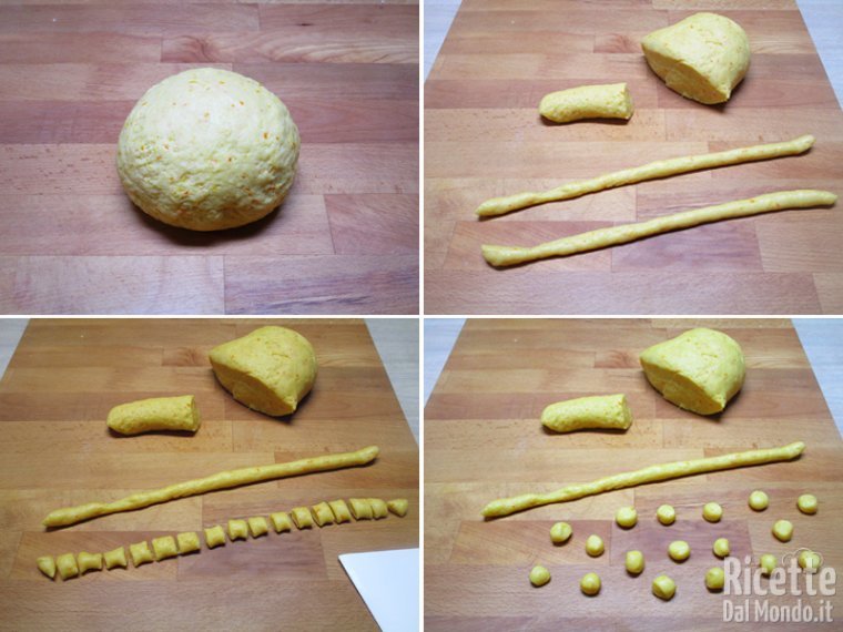 Formare dei cilindri e ricavare delle piccole palline